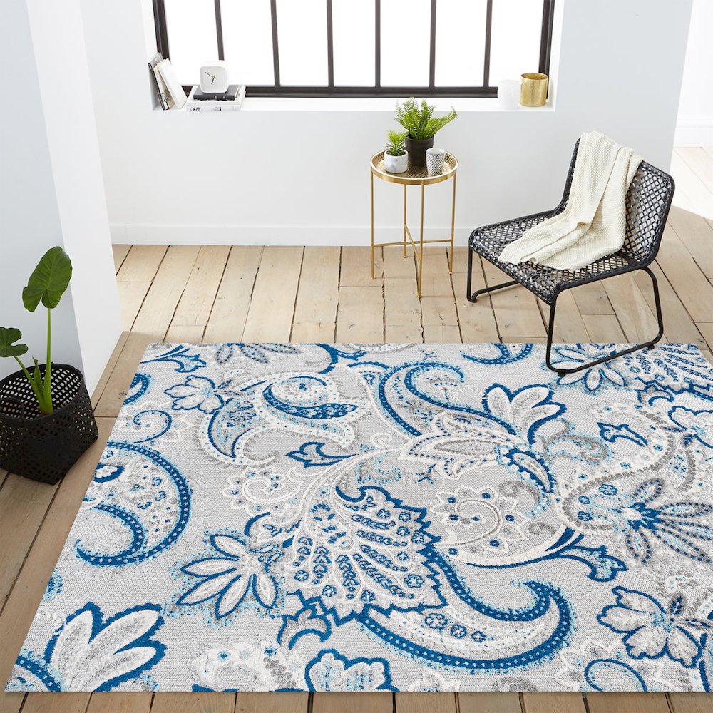 Gordes Paisley High-Low Indoor/Outdoor Area Rug. Picture 15