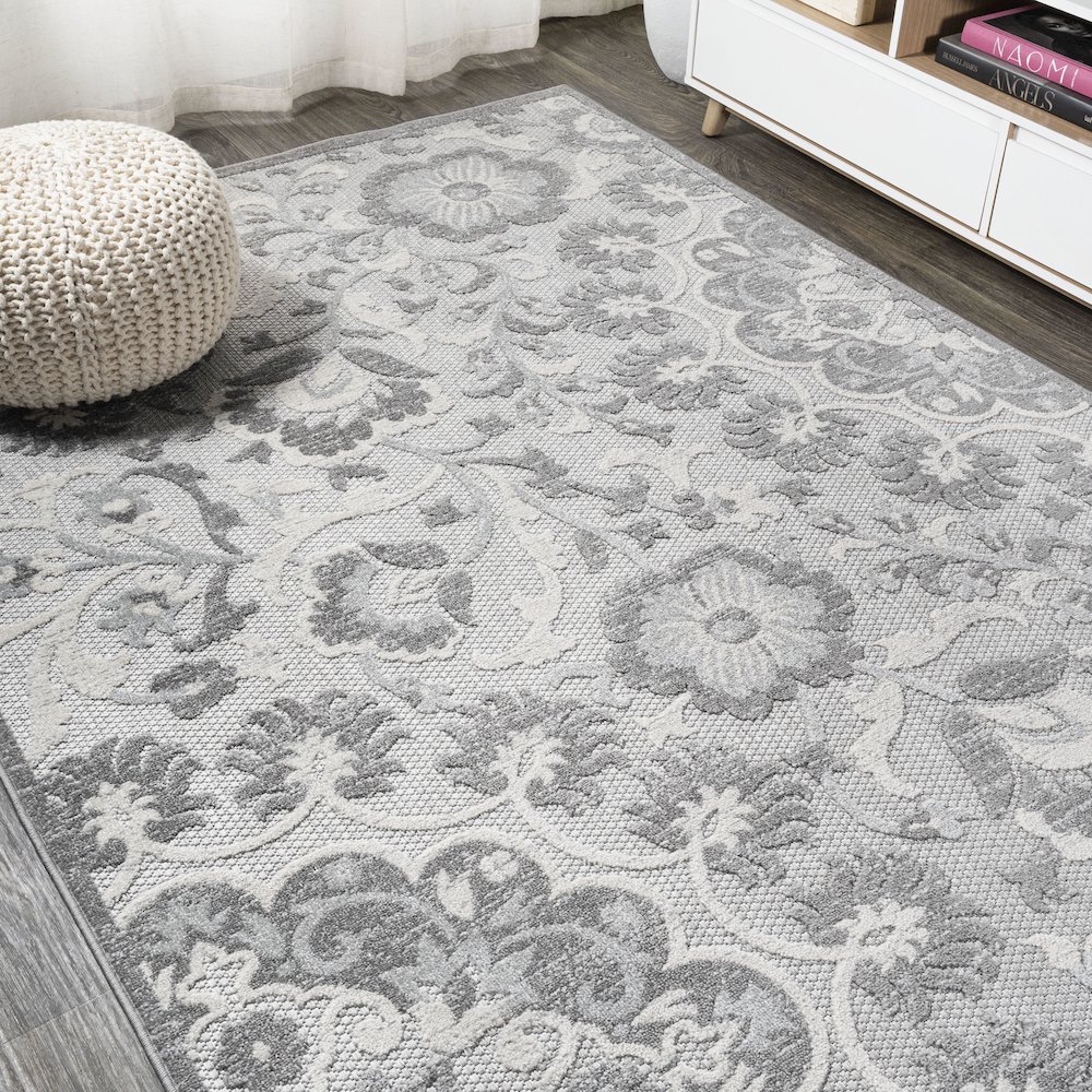 Lucena Modern Medallion High-Low Indoor/Outdoor Area Rug. Picture 4
