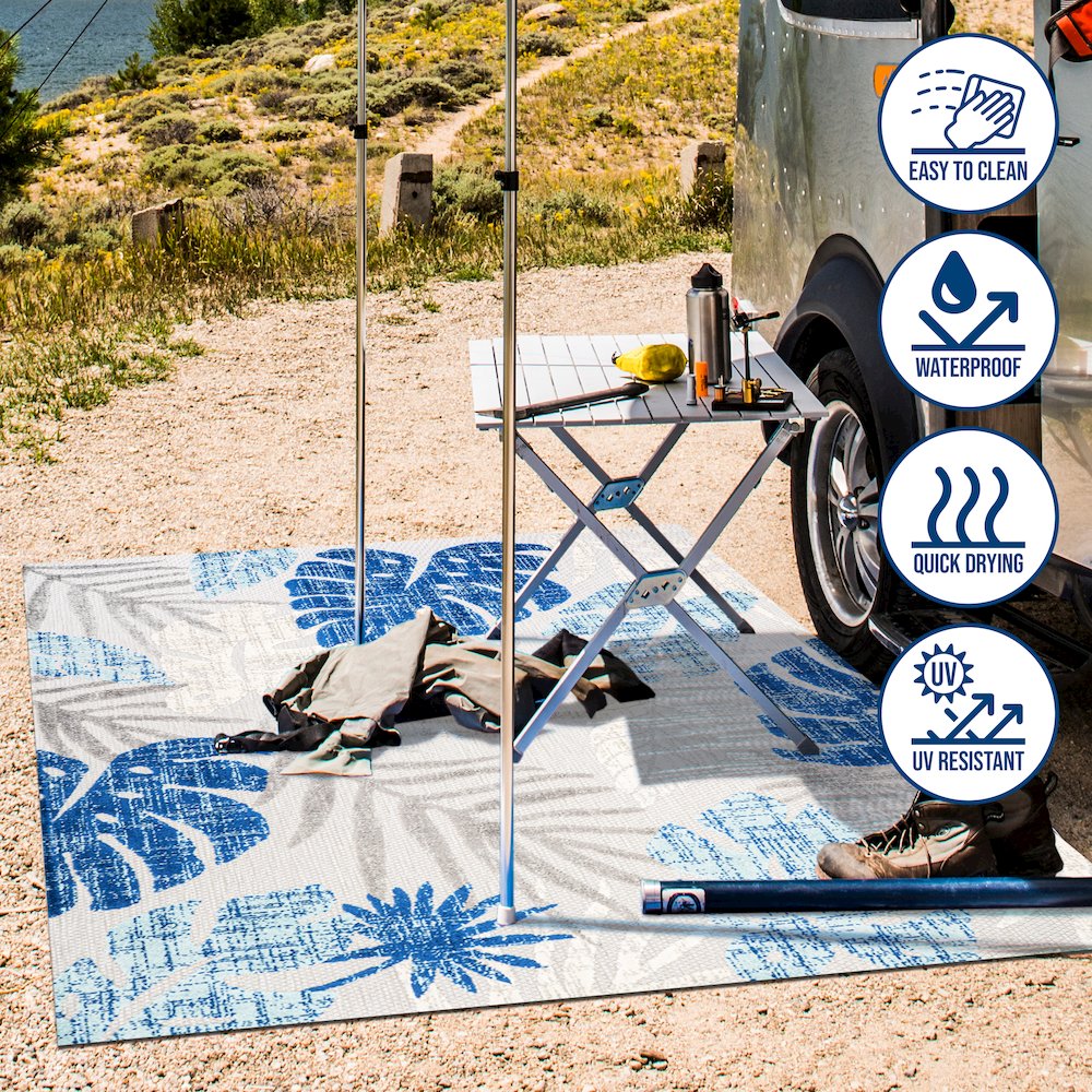 Monstera Tropical Leaf High-Low Indoor/Outdoor Area Rug. Picture 15