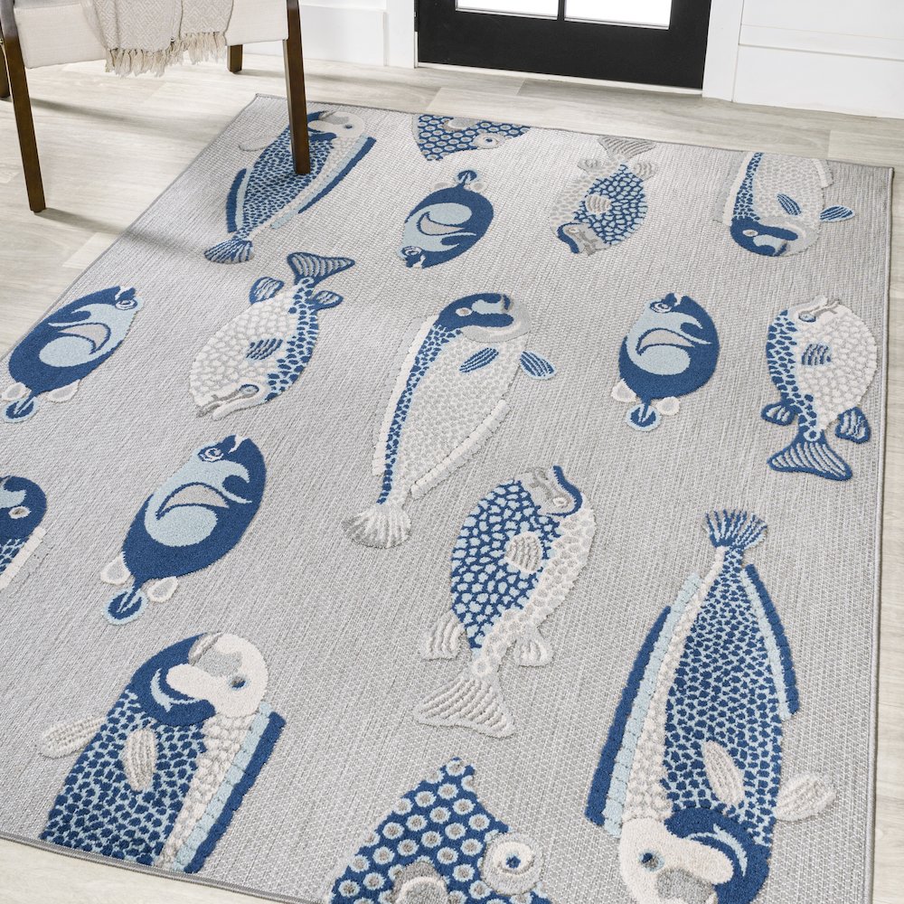 Algarve Modern Fish High-Low Indoor/Outdoor Area Rug. Picture 2