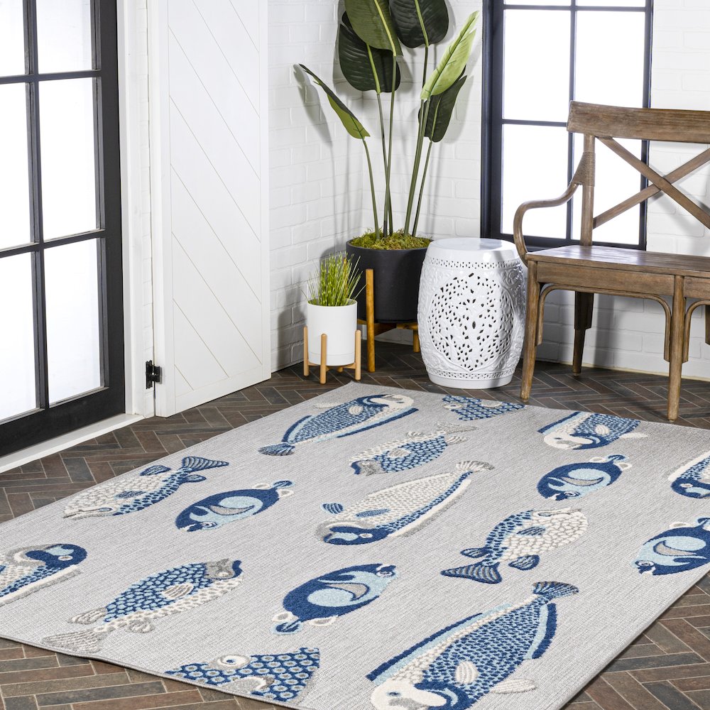 Algarve Modern Fish High-Low Indoor/Outdoor Area Rug. Picture 9