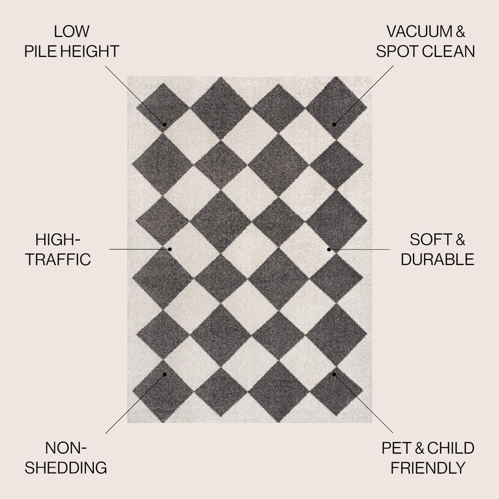 Draper Classic Geometric Diamond Pattern Area Rug. Picture 4