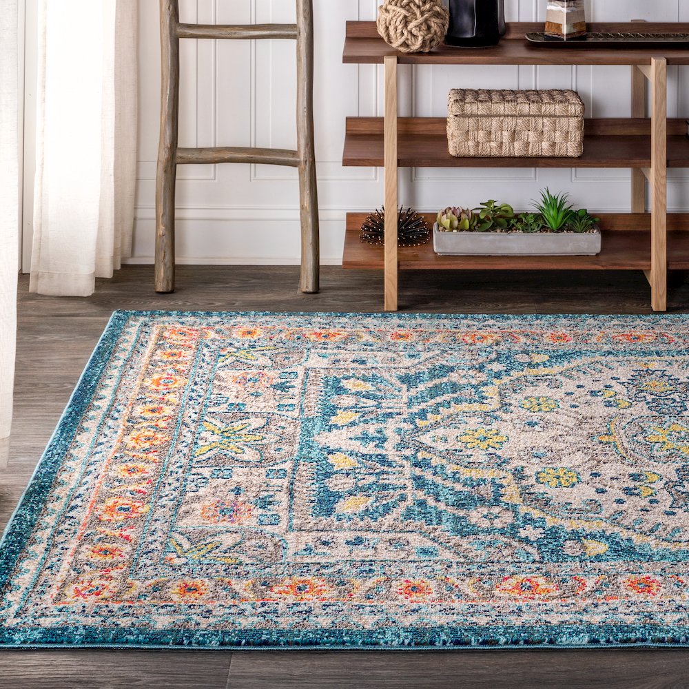 Kristina Bohemian Flair Boho Vintage Medallion Area Rug. Picture 3