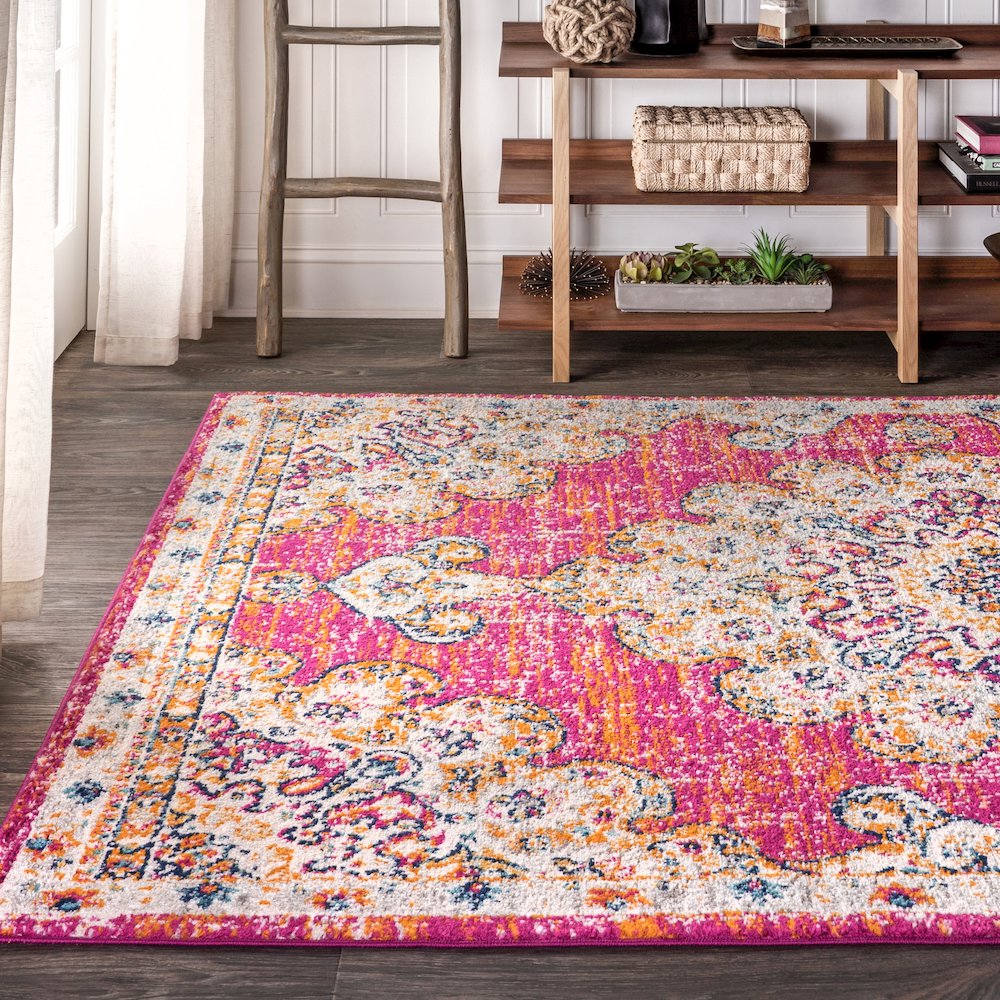 Leann Bohemian Flair Boho Vintage Medallion Area Rug. Picture 3