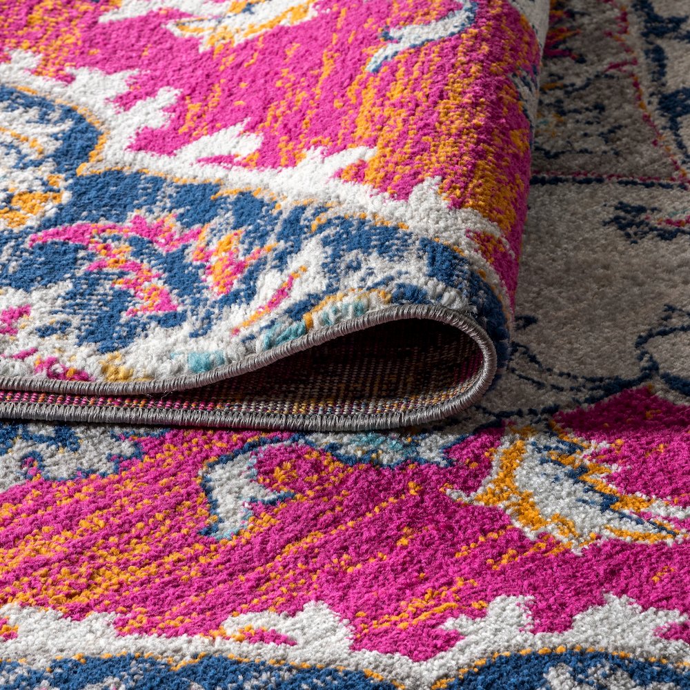 Bright Bohemian Flair Boho Vintage Medallion Area Rug. Picture 7