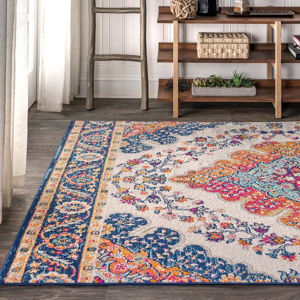 Bohemian Flair Boho Vintage Medallion Area Rug. Picture 3