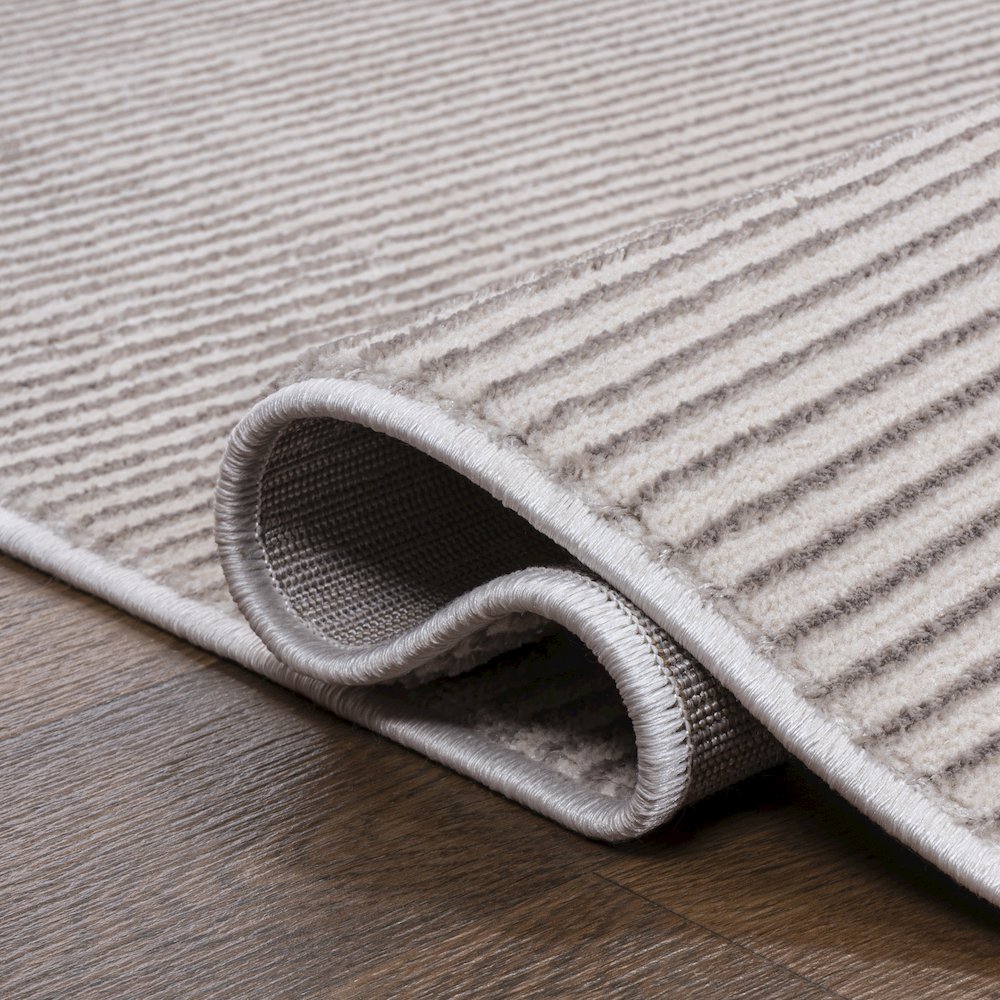 Cole Modern Minimalist Pinstripe High-Low Area Rug. Picture 7