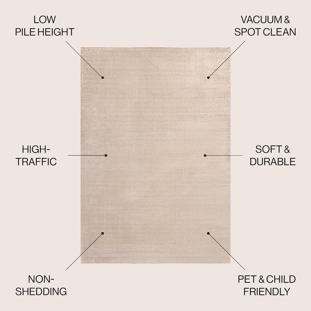 Cole Modern Minimalist Pinstripe High-Low Area Rug. Picture 4