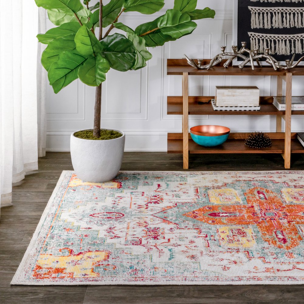 Zafra Vintage Medallion Area Rug. Picture 3