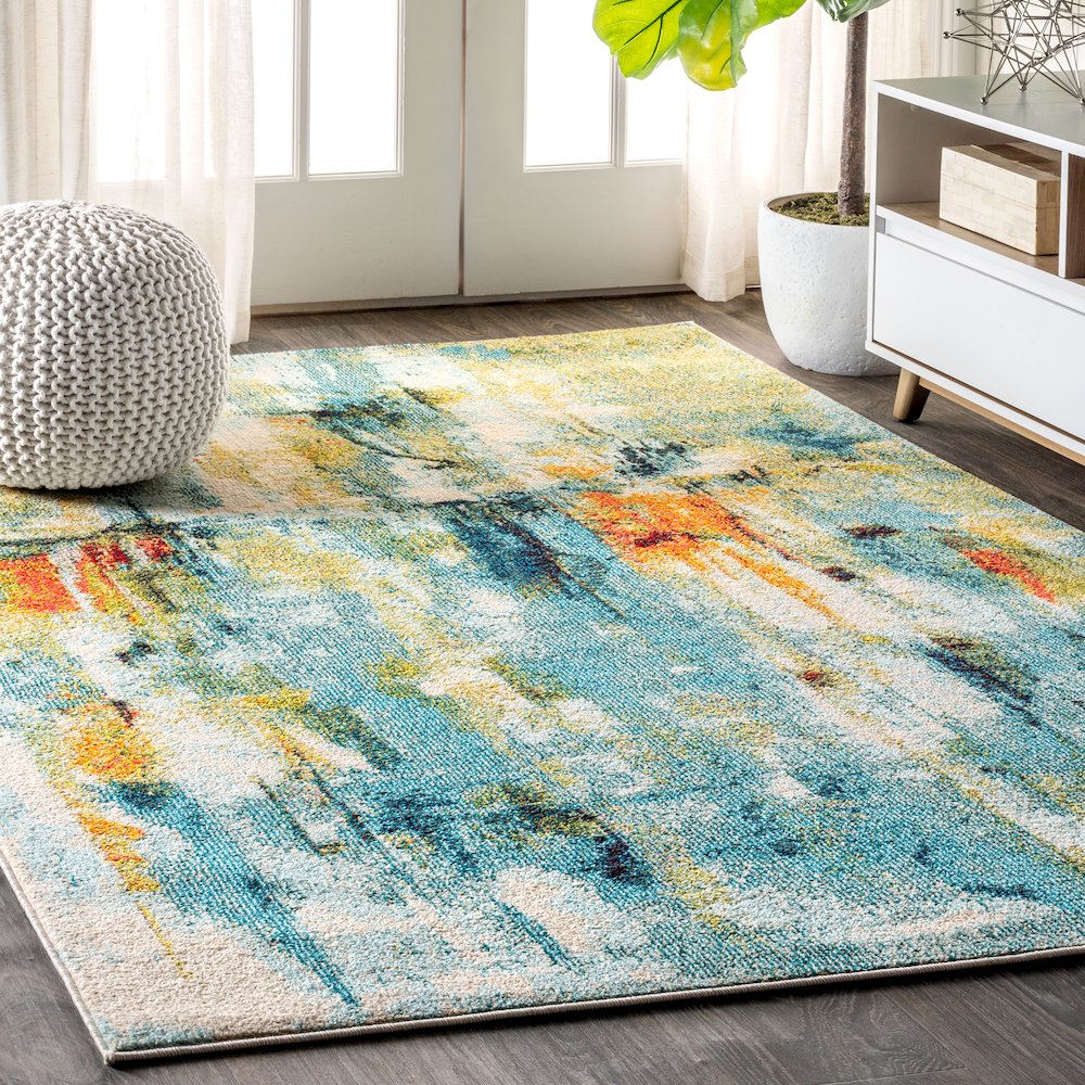 Contemporary Pop Modern Abstract Waterfall Area Rug. Picture 2