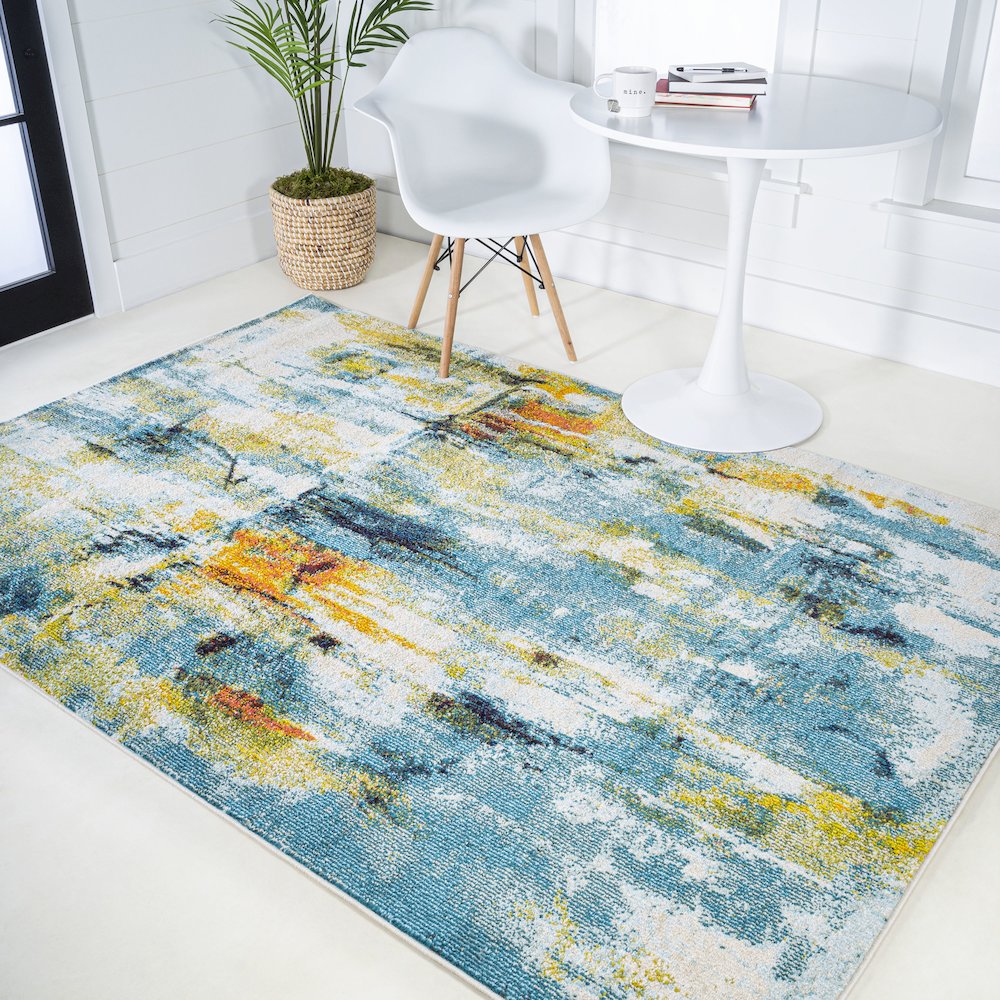 Contemporary Pop Modern Abstract Waterfall Area Rug. Picture 4