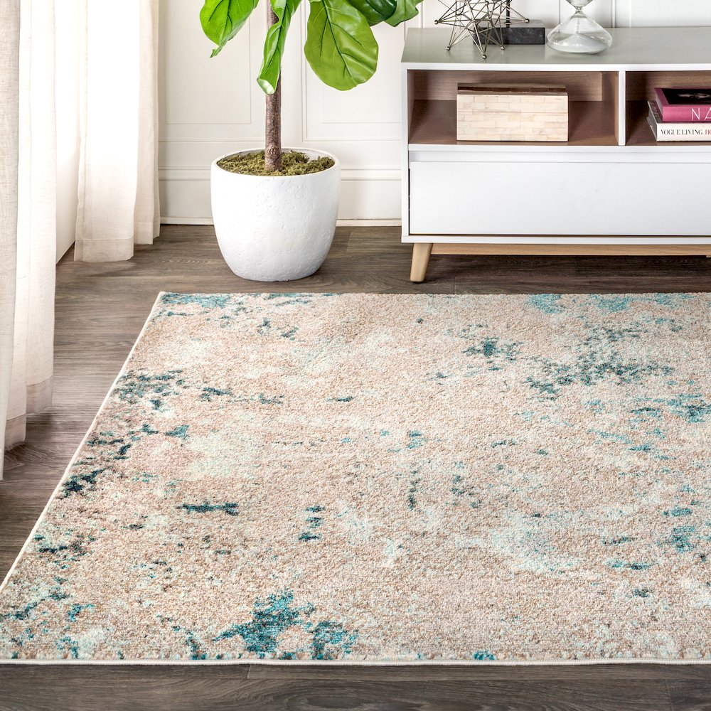 Contemporary Pop Modern Abstract Vintage Faded Area Rug. Picture 3