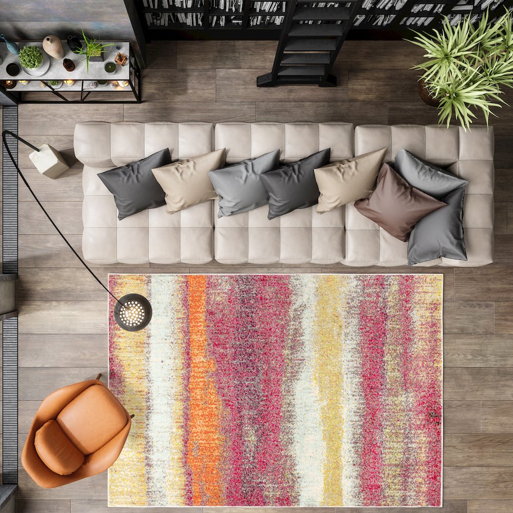 Style Contemporary Pop Modern Abstract Vintage Area Rug. Picture 4