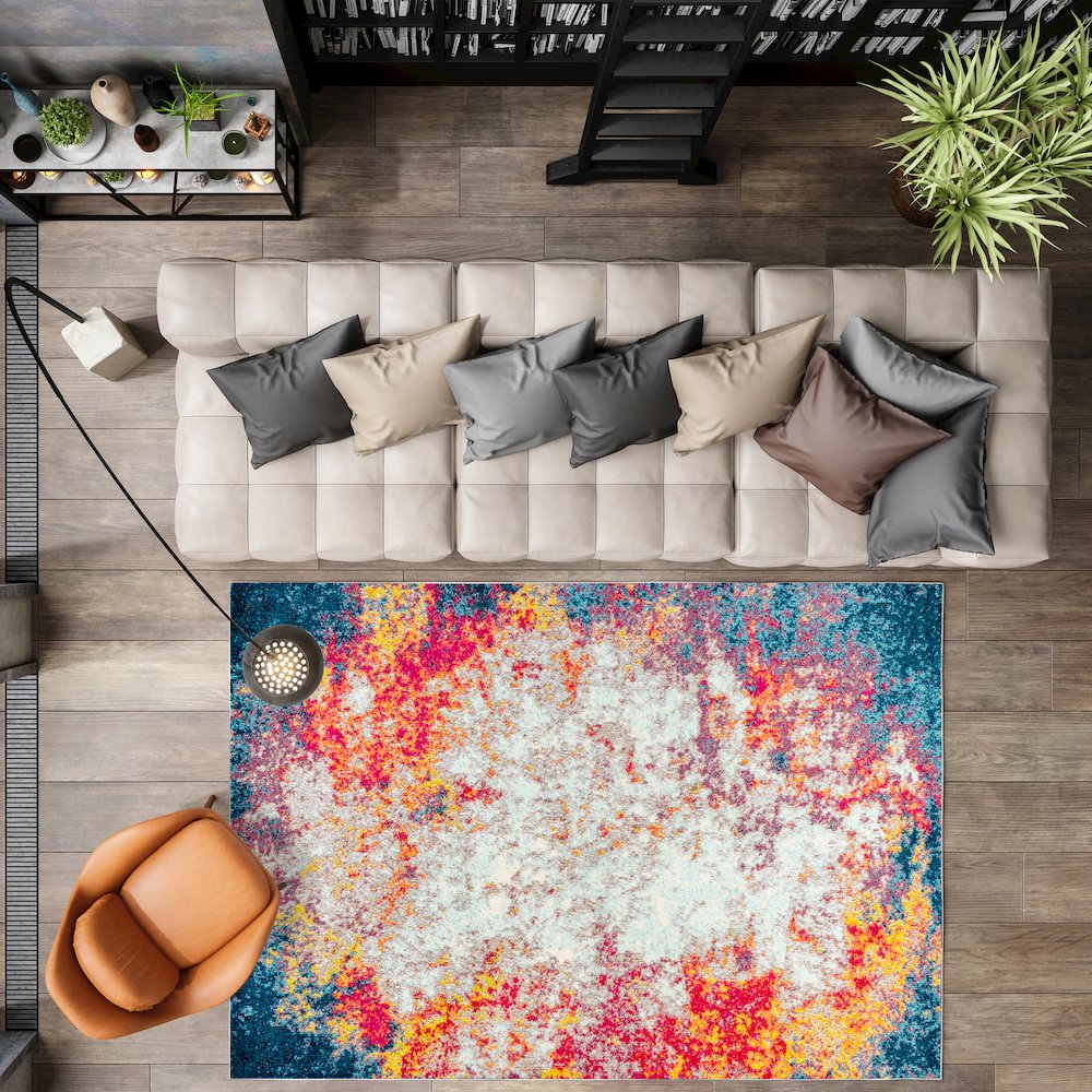 Contemporary Pop Modern Abstract Area Rug. Picture 4
