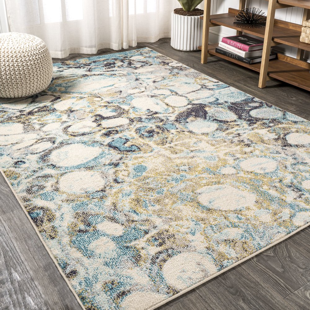 Pebble Marbled Abstract Area Rug. Picture 2