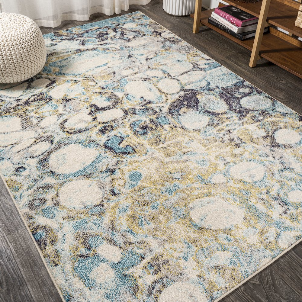 Pebble Marbled Abstract Area Rug. Picture 4