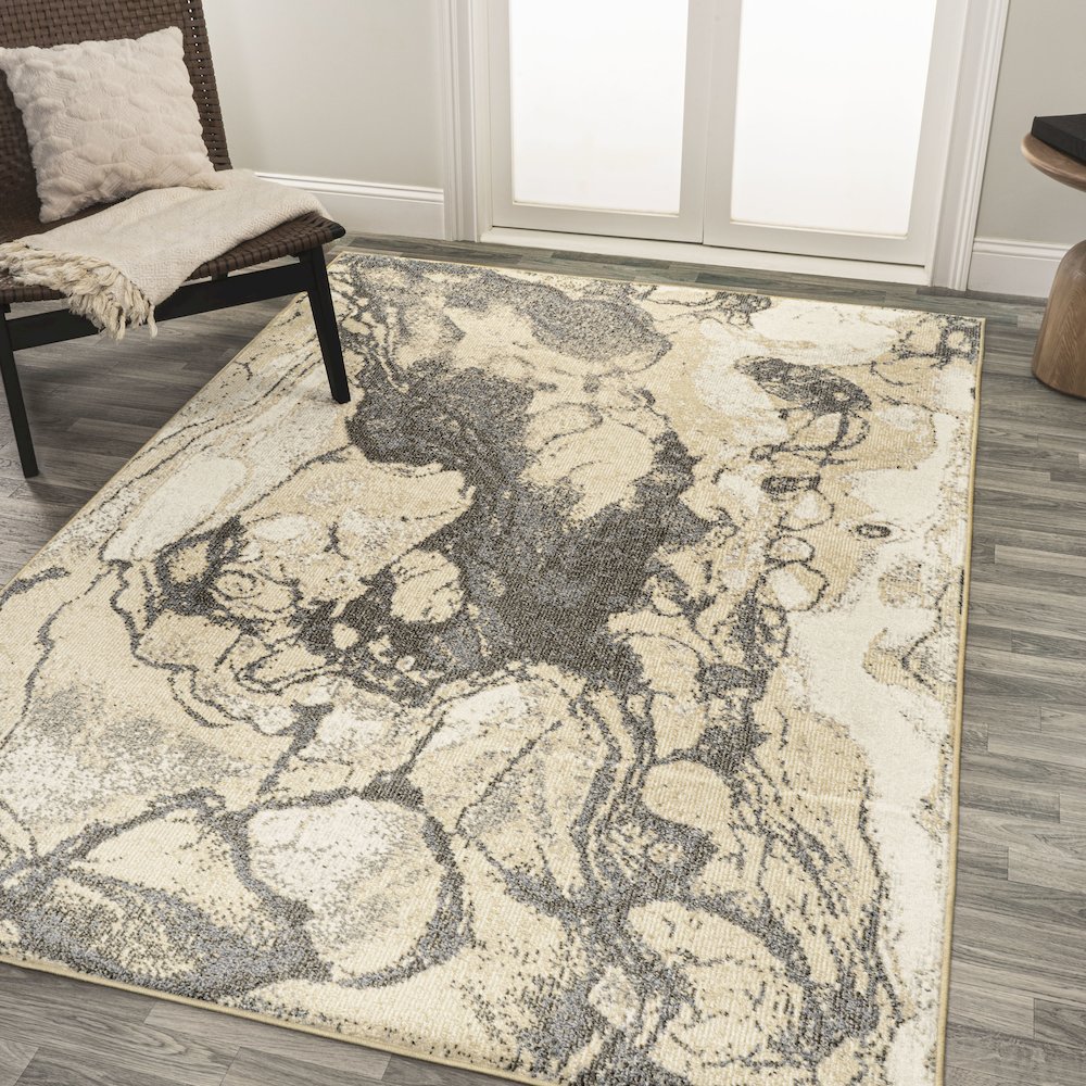 Marmo Abstract Marbled Modern Area Rug. Picture 2