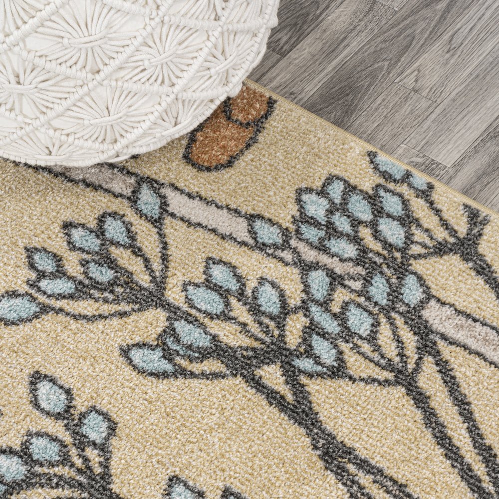 Dizi Modern Botanical Wildflower Area Rug. Picture 7