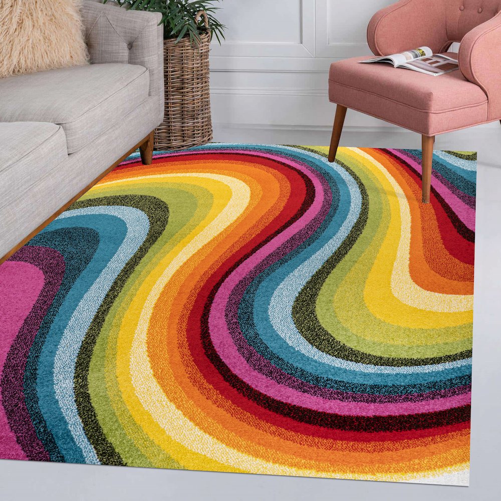 Flow Abstract Swirl Area Rug. Picture 10