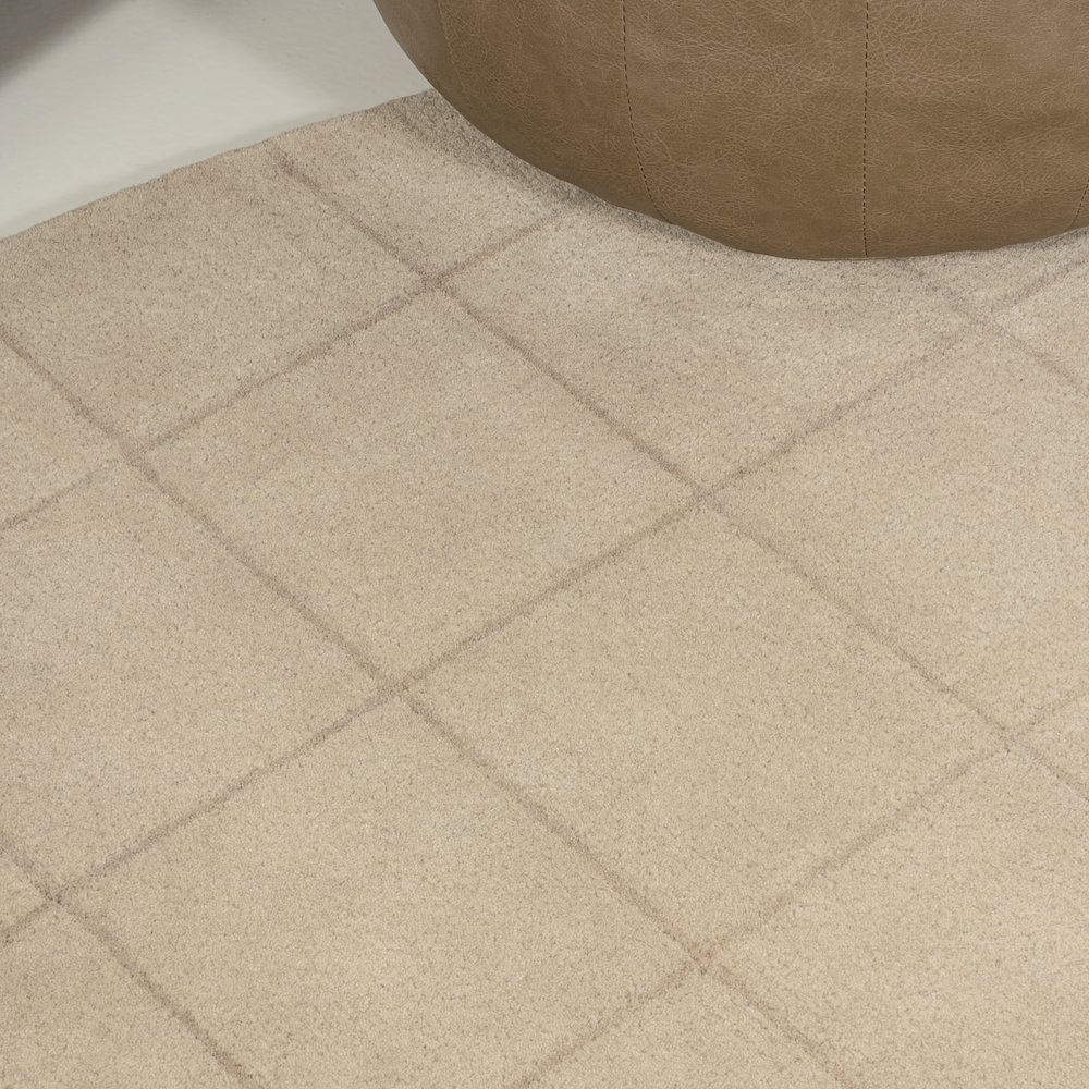 Bean Modern Plaid Grid Handwoven Wool Area Rug. Picture 4