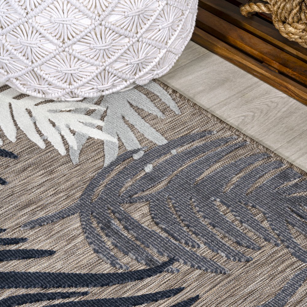 Montego High-Low Tropical Palm Area Rug. Picture 7