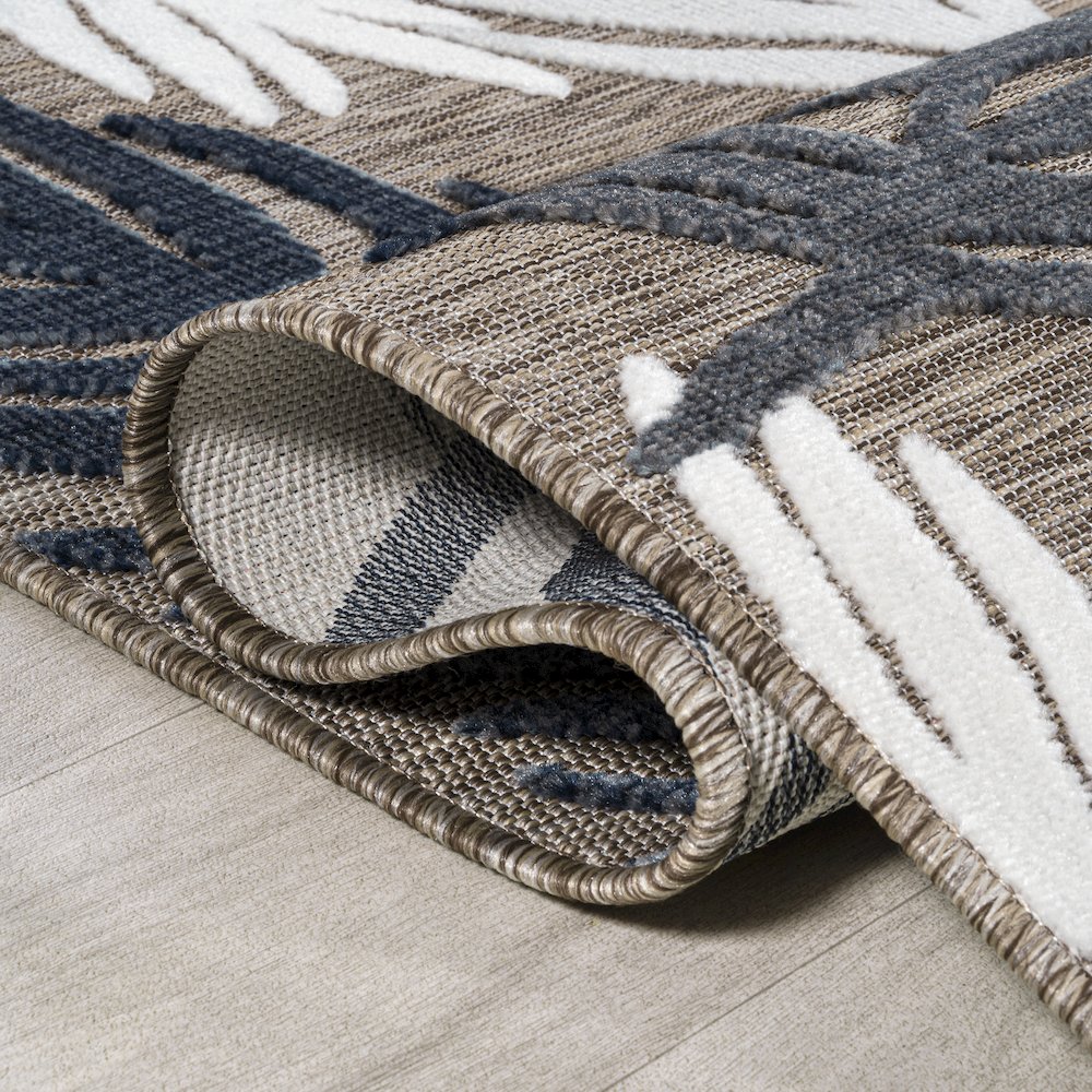 Montego High-Low Tropical Palm Area Rug. Picture 9