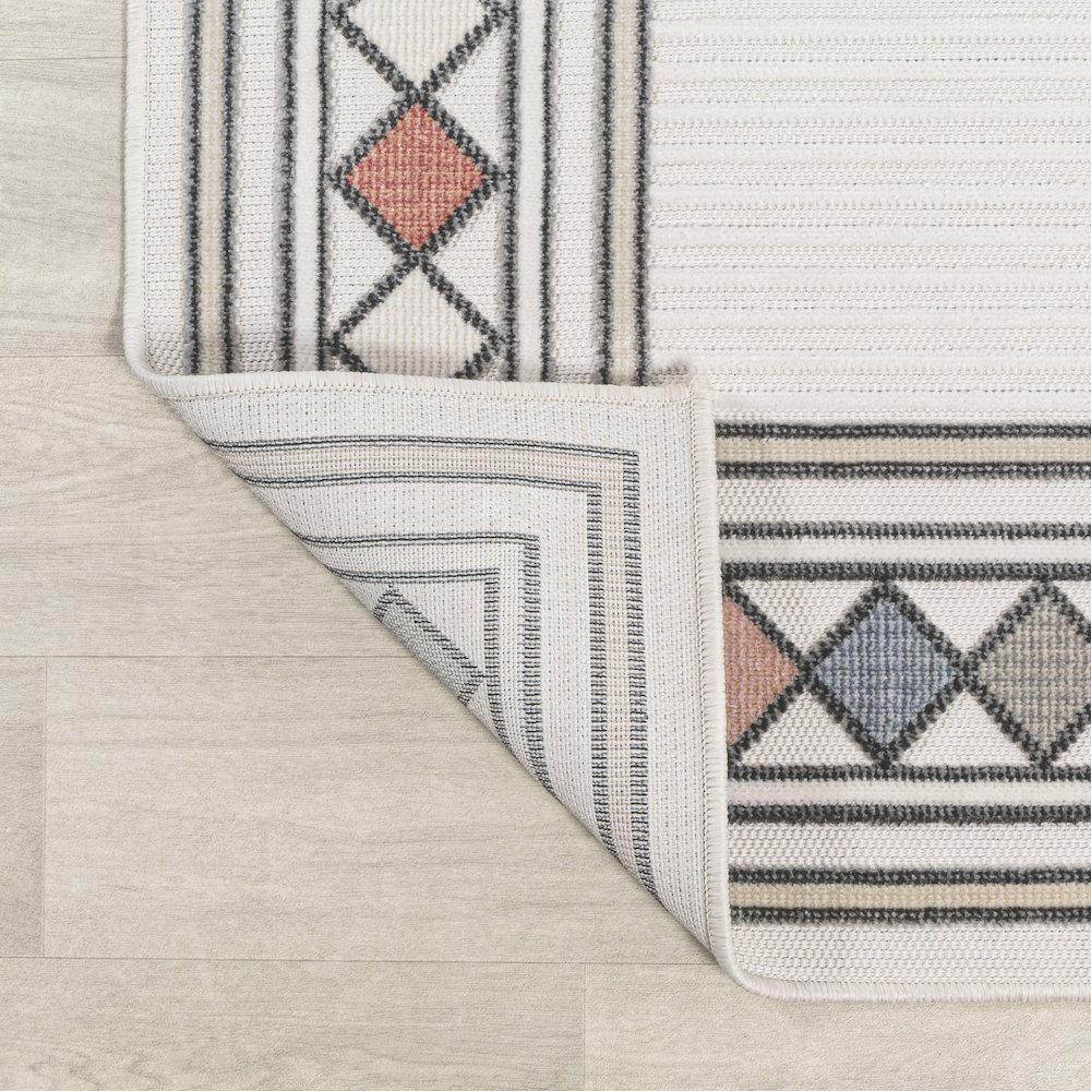 Sebastian High-Low Modern Diamond Border Area Rug. Picture 6
