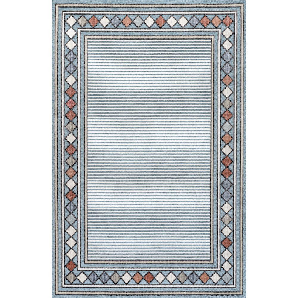 Sebastian High-Low Modern Diamond Border Area Rug. Picture 1
