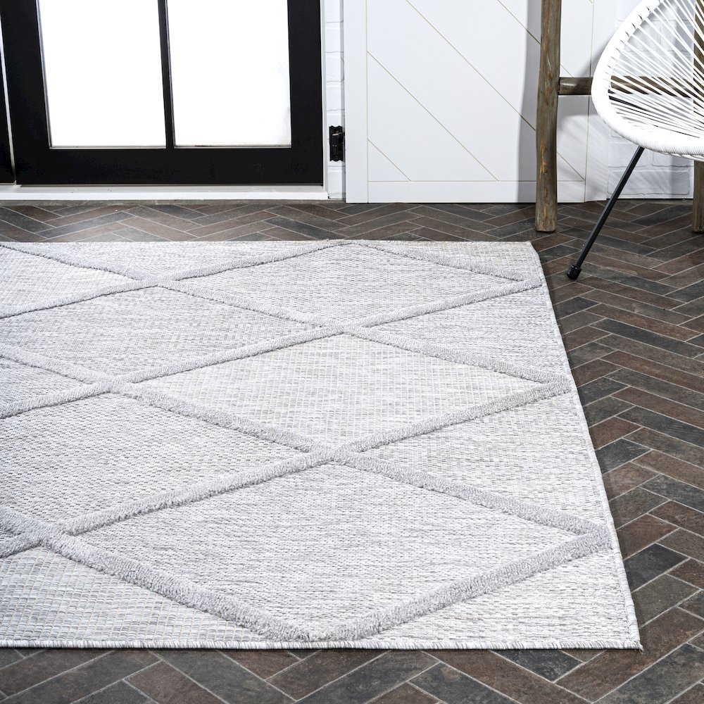 Salines Diamond Trellis Indoor/Outdoor Area Rug. Picture 7