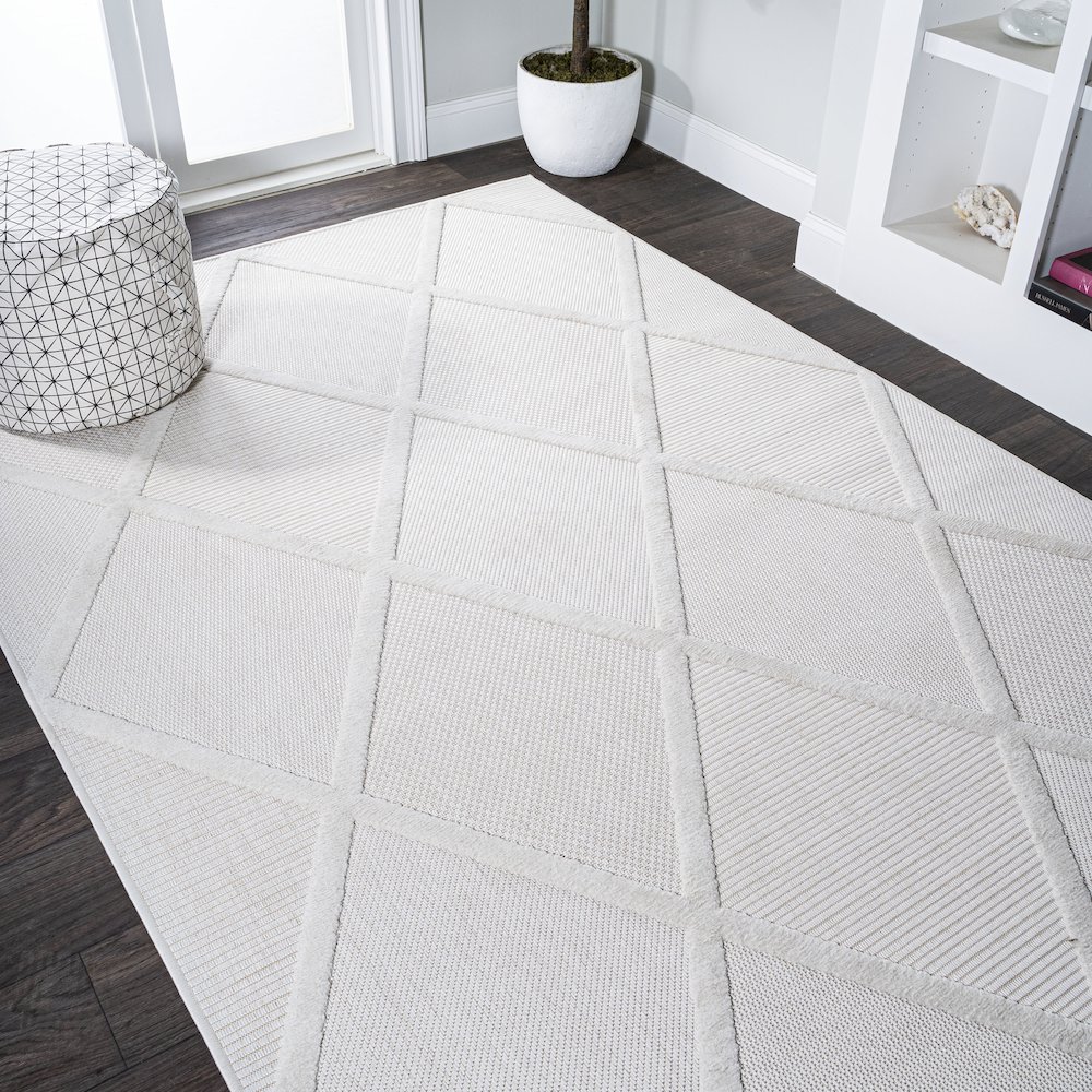 Salines Diamond Trellis Indoor/Outdoor Area Rug. Picture 4
