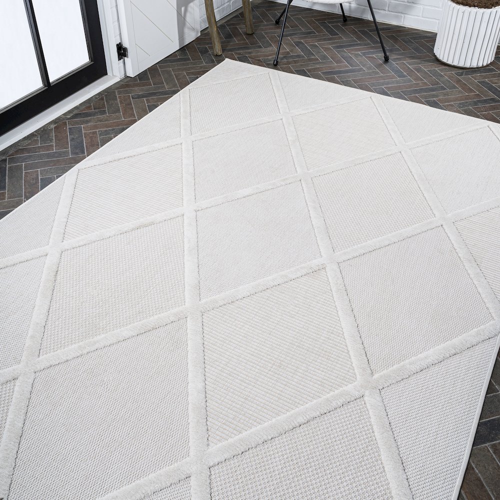 Salines Diamond Trellis Indoor/Outdoor Area Rug. Picture 8