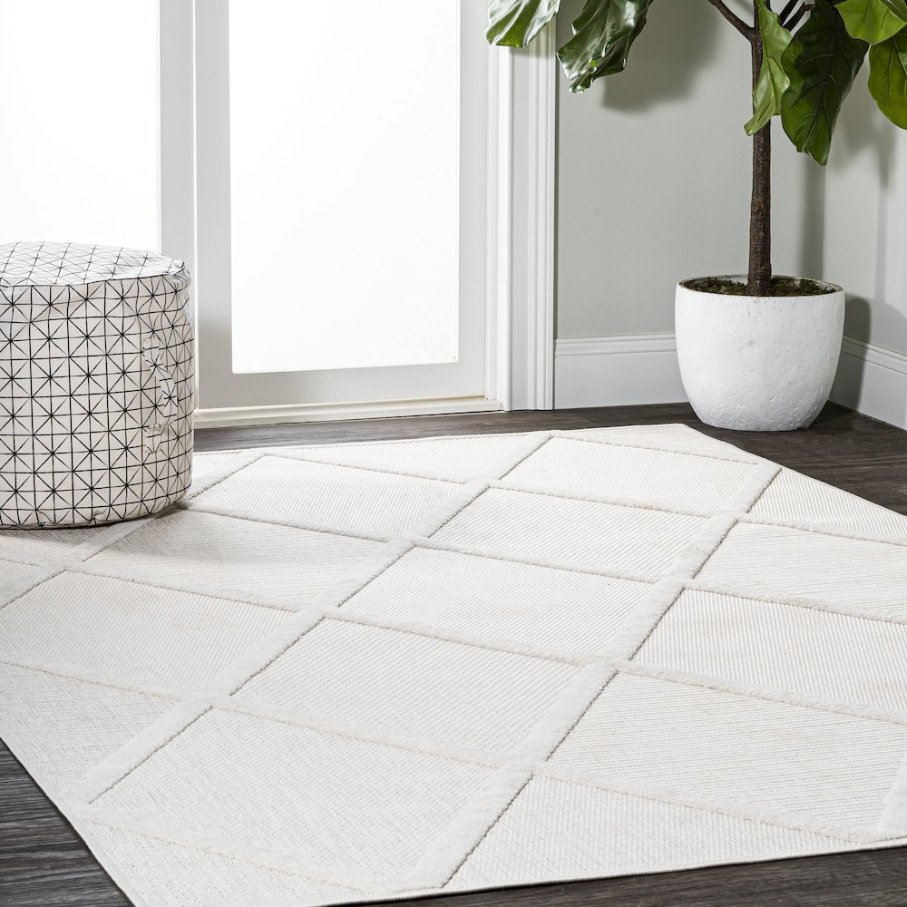 Salines Diamond Trellis Indoor/Outdoor Area Rug. Picture 5
