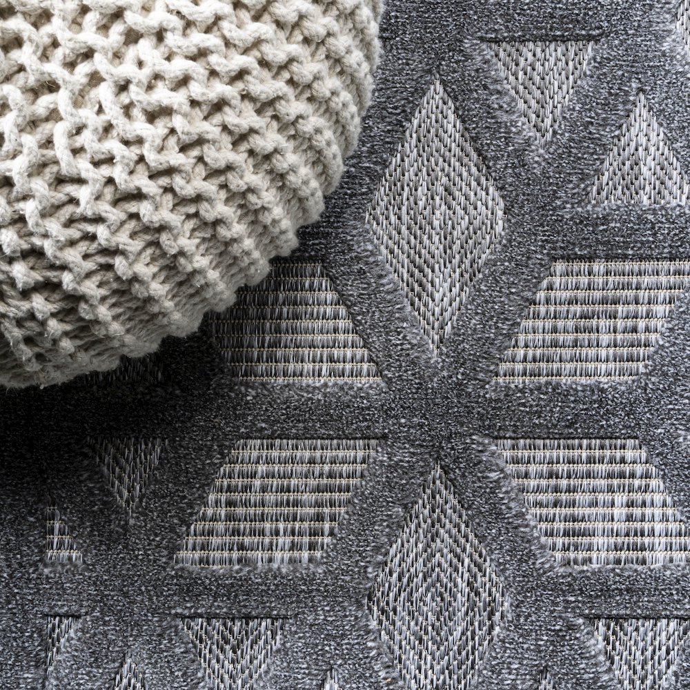 Talaia Neutral Geometric Indoor/Outdoor Area Rug. Picture 11