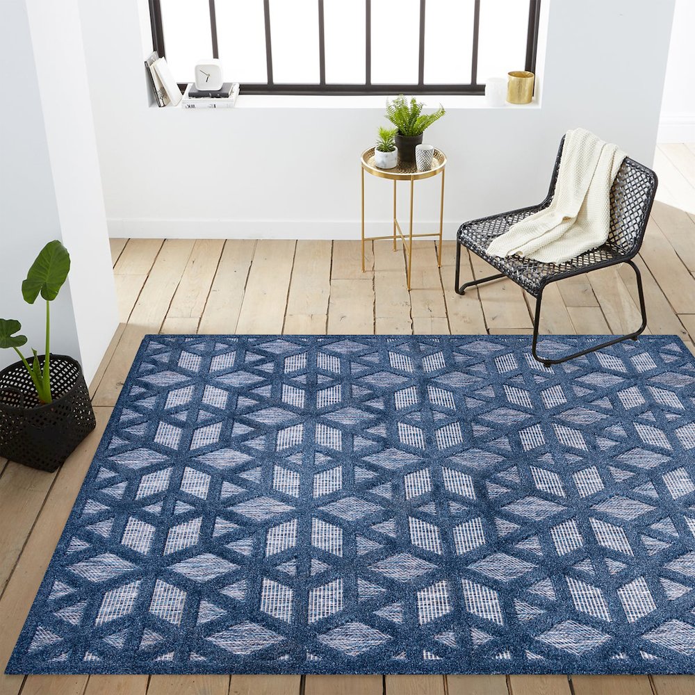 Talaia Neutral Geometric Indoor/Outdoor Area Rug. Picture 16