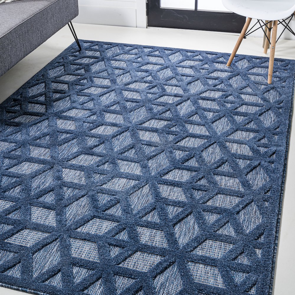 Talaia Neutral Geometric Indoor/Outdoor Area Rug. Picture 2