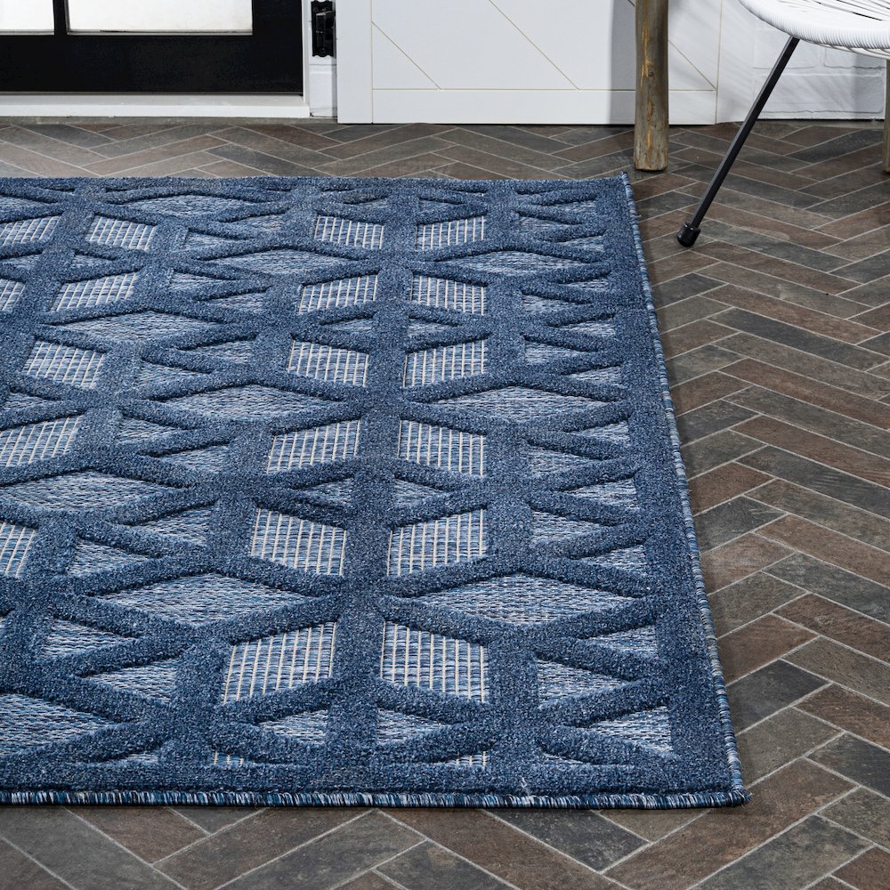Talaia Neutral Geometric Indoor/Outdoor Area Rug. Picture 7