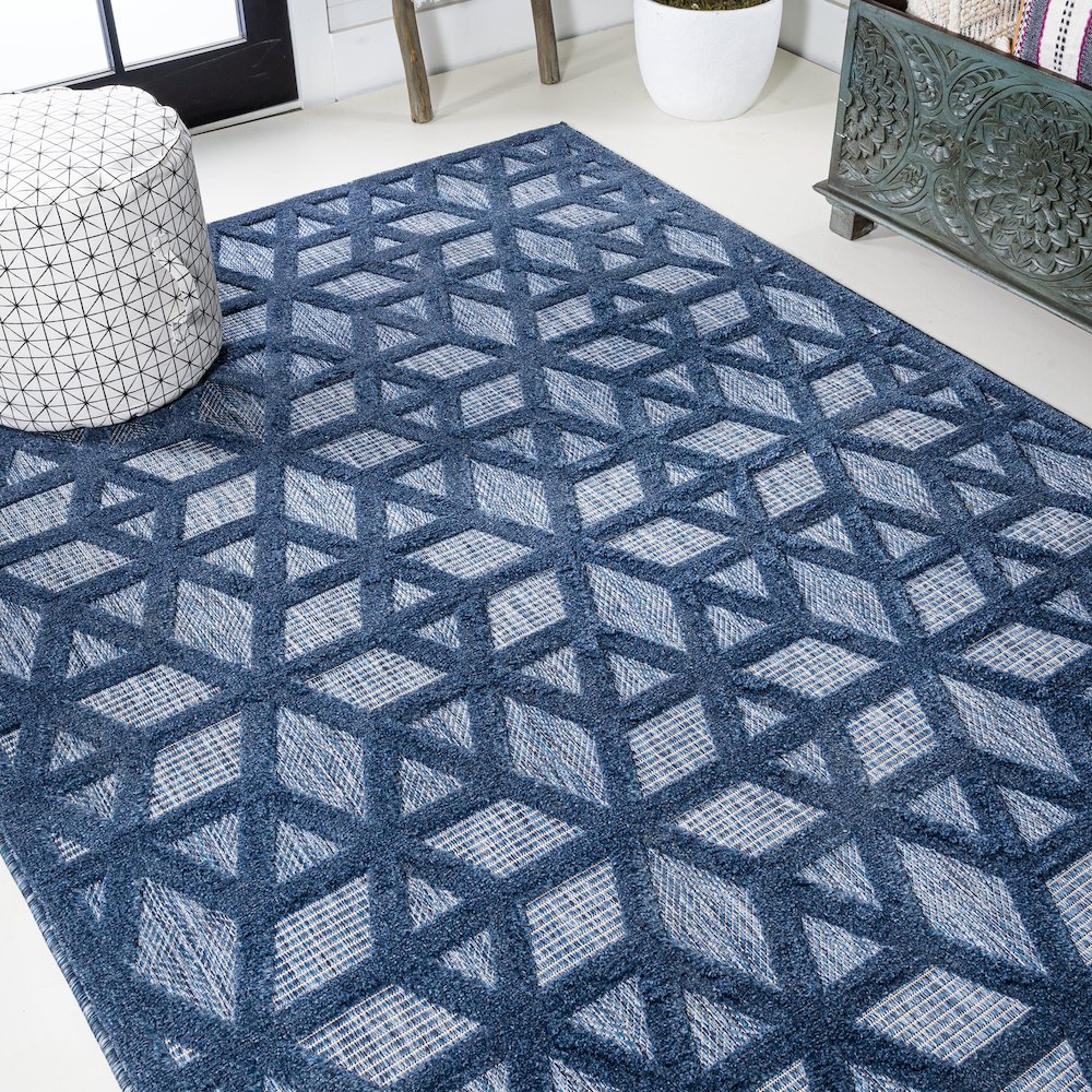 Talaia Neutral Geometric Indoor/Outdoor Area Rug. Picture 4