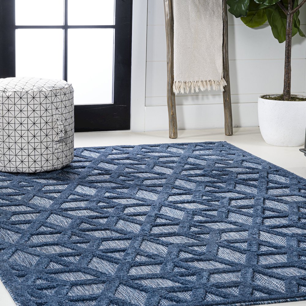 Talaia Neutral Geometric Indoor/Outdoor Area Rug. Picture 5