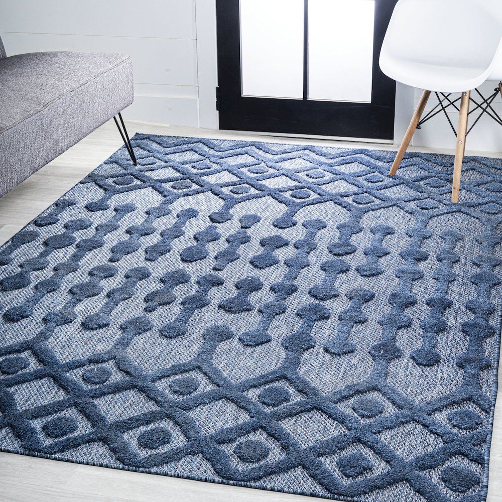 Peralta Moroccan Diamond Indoor/Outdoor Area Rug. Picture 2