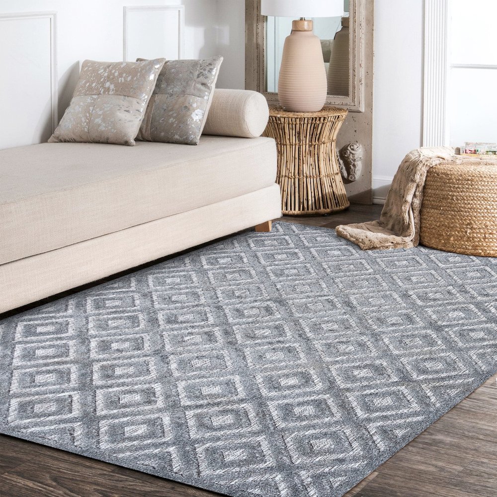 Portmany Neutral Diamond Trellis Indoor/Outdoor Area Rug. Picture 16