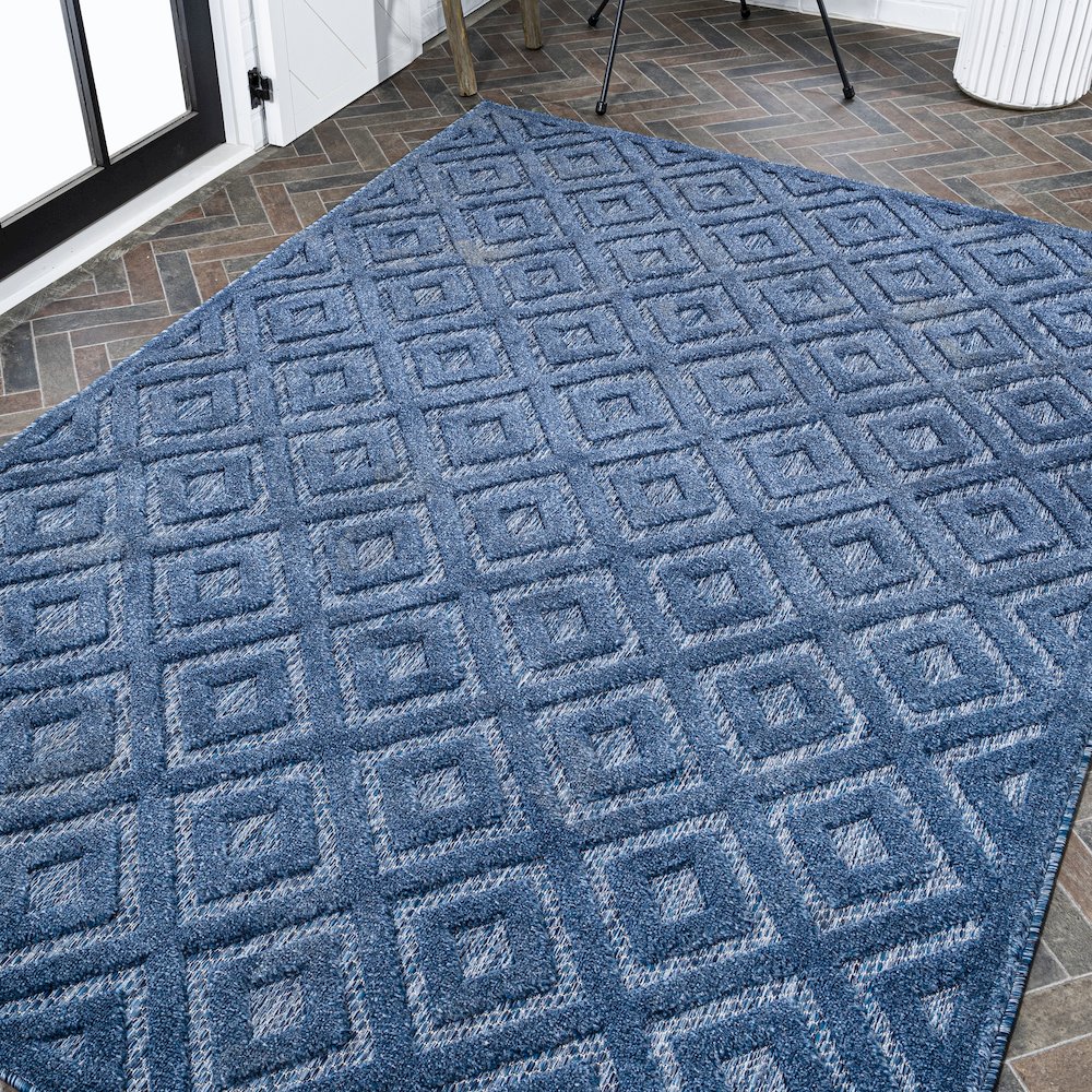 Portmany Neutral Diamond Trellis Indoor/Outdoor Area Rug. Picture 8
