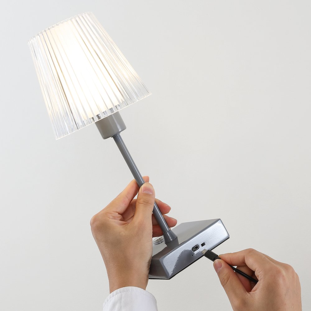Modern Industrial Rechargeablecordless Iron/Acrylic Integrated Led Table Lamp. Picture 4