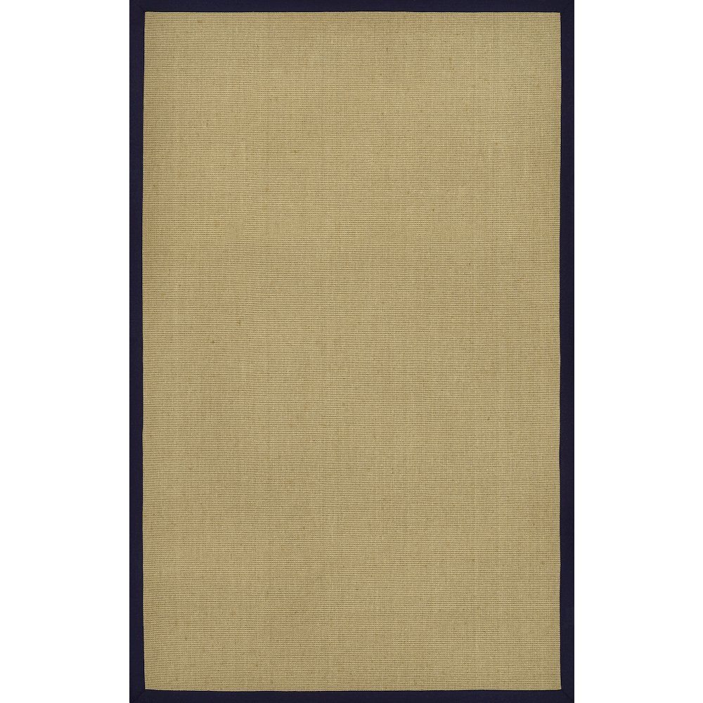 Camden Farmhouse Cottage Border Jute Natural/Navy 5 ft. x 8 ft. Area Rug. Picture 1