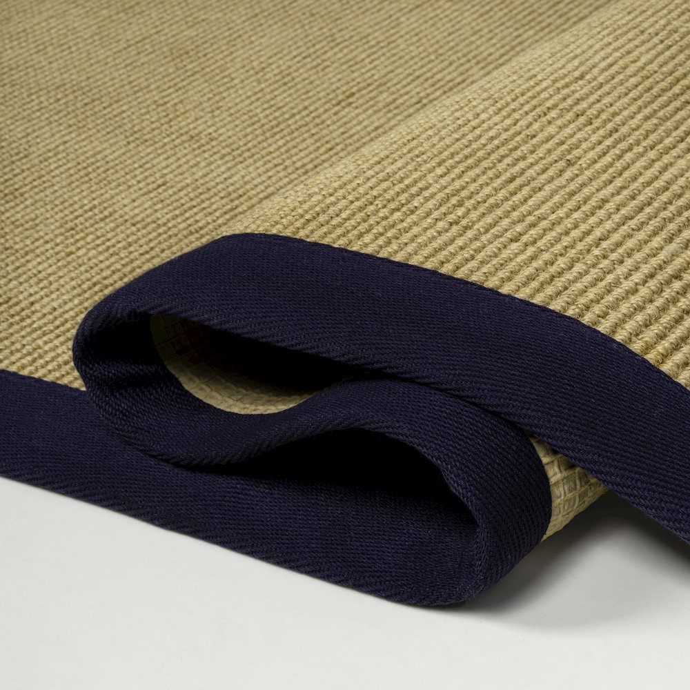 Camden Farmhouse Cottage Border Jute Natural/Navy 4 ft. x 6 ft. Area Rug. Picture 4