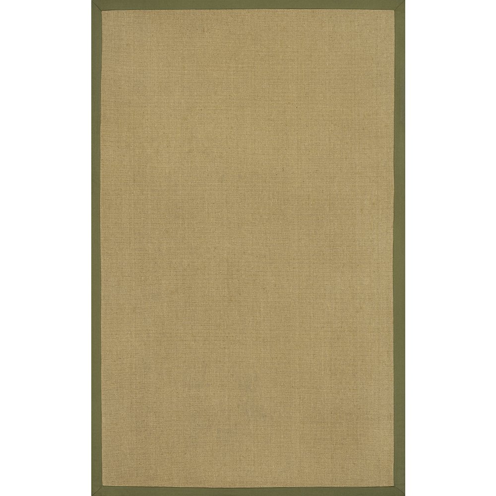 Camden Farmhouse Cottage Border Jute Natural/Olive 5 ft. x 8 ft. Area Rug. Picture 1