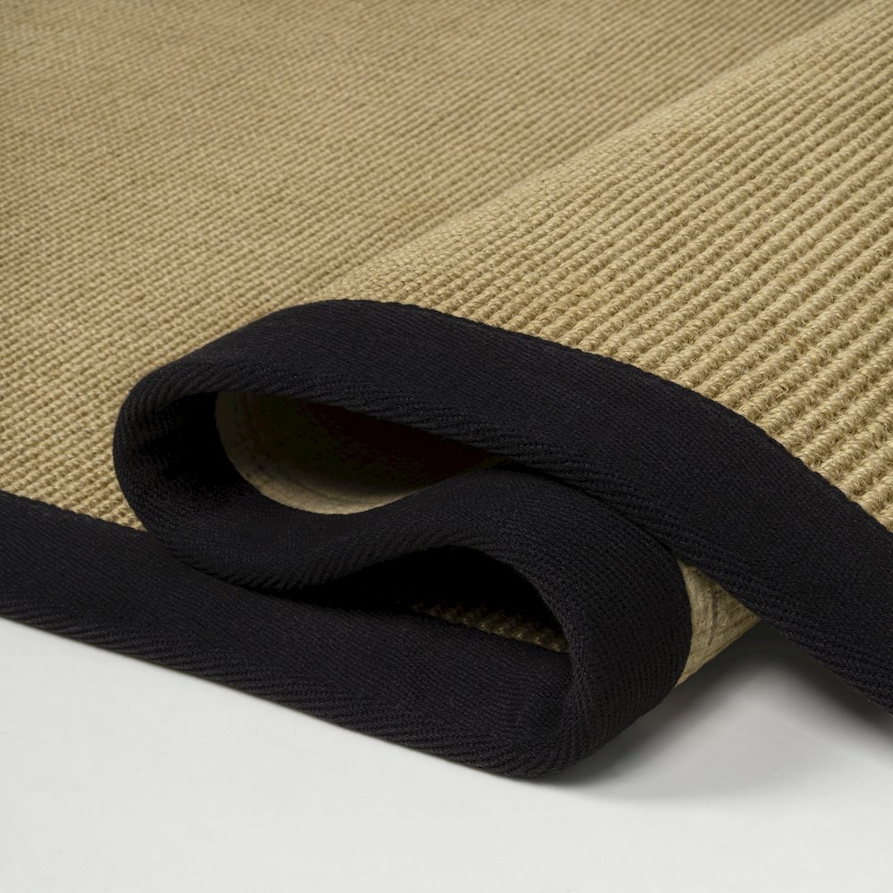 Camden Farmhouse Cottage Border Jute Natural/Black 4 ft. x 6 ft. Area Rug. Picture 4