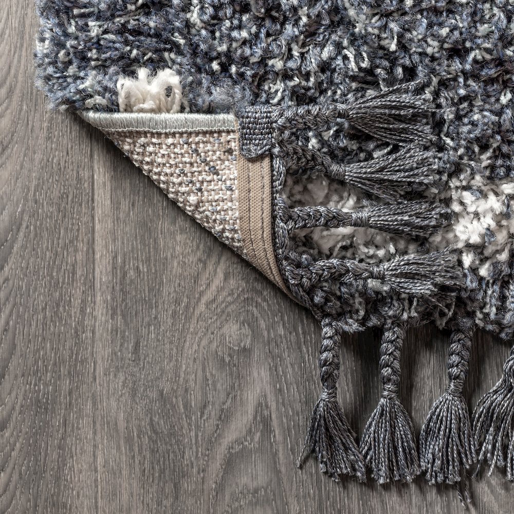 Beautiful Mercer Shag Plush Tassel Moroccan Tribal Geometric Trellis Area Rug. Picture 4