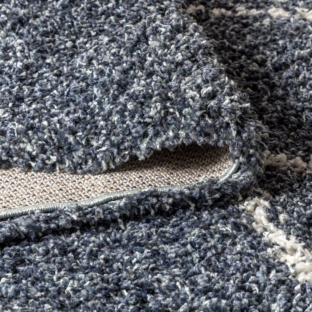 Beautiful Mercer Shag Plush Tassel Moroccan Tribal Geometric Trellis Area Rug. Picture 7