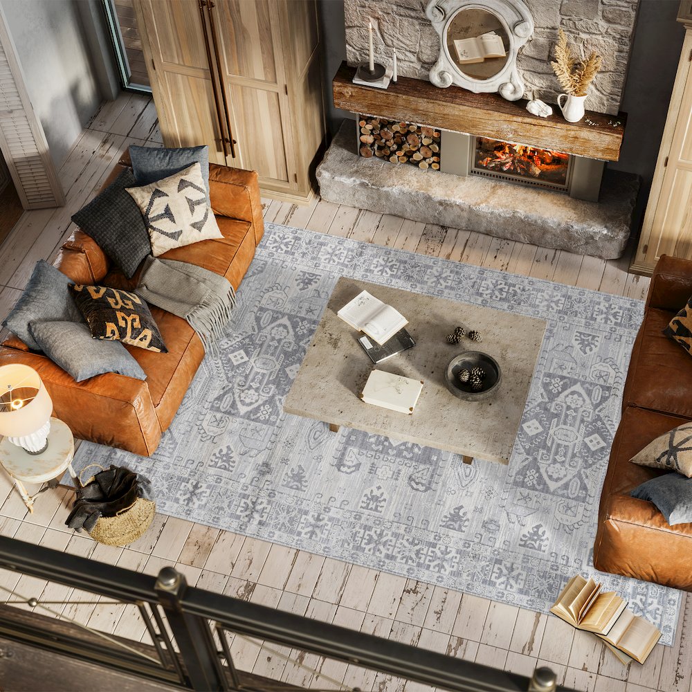 Kasbah Modern Persian Vintage Medallion Area Rug. Picture 5