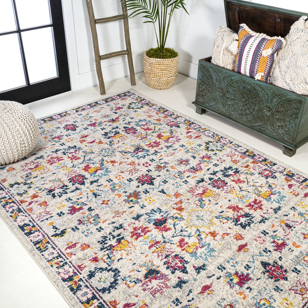Alfombra Modern Persian Boho Floral Area Rug. Picture 4